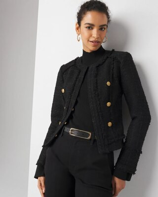 Women's Petite Tweed Jacket in Black size 2 | White House Black Market | White House Black Market