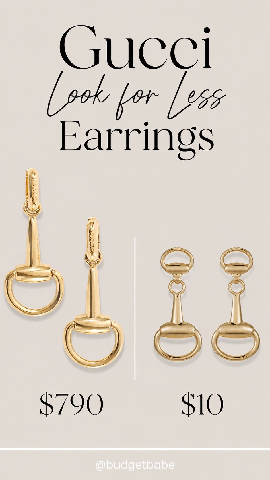 Gucci look for less horse bit earrings! #walmartfinds #lookforless lookalike dupe