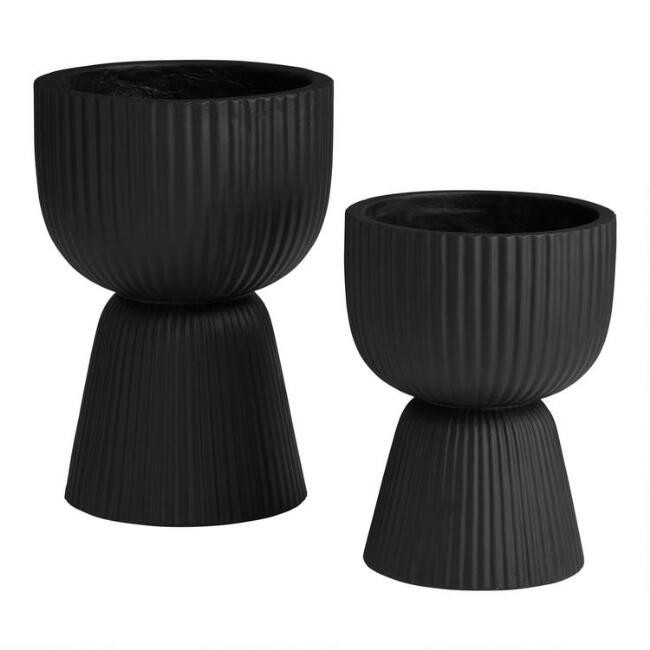 Black Pedestal Pescadero Outdoor Planter | World Market