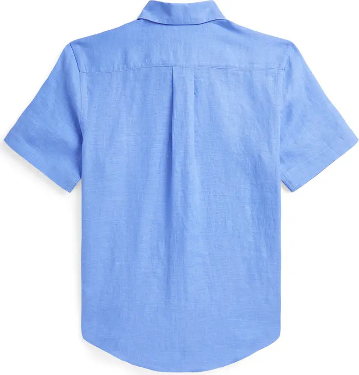 Kids' Short Sleeve Linen Button-Down Shirt | Nordstrom
