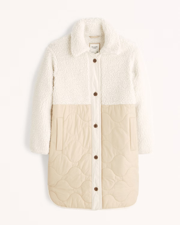 Women's Long-Length Sherpa Liner Jacket | Women's Coats & Jackets | Abercrombie.com | Abercrombie & Fitch (US)