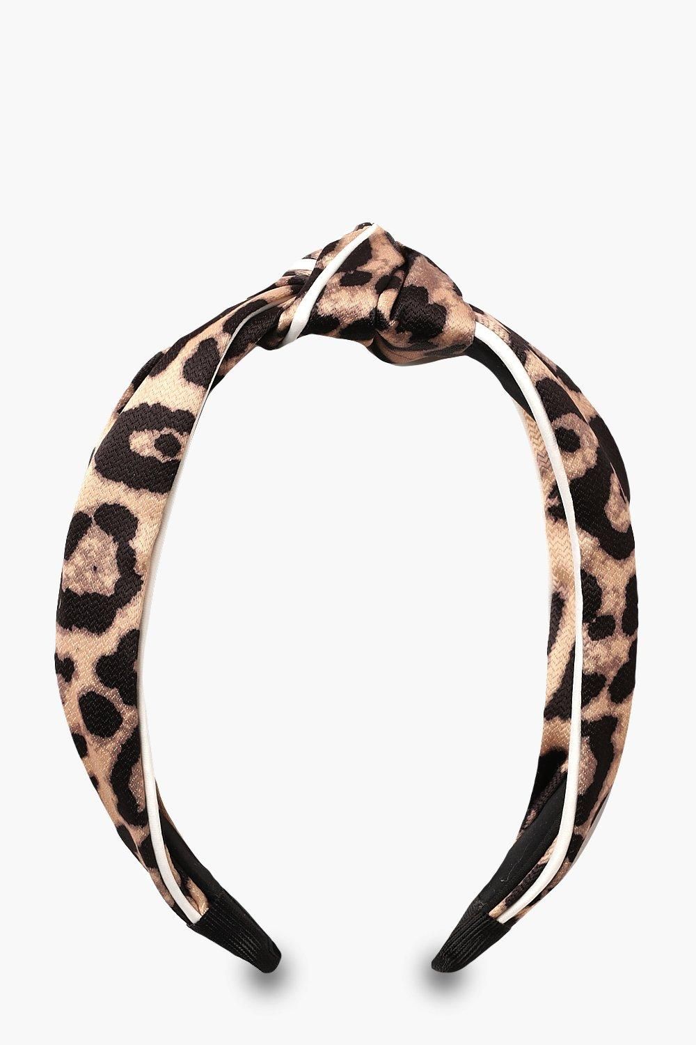 Leopard Piping Twist Knot Headband | Boohoo.com (US & CA)