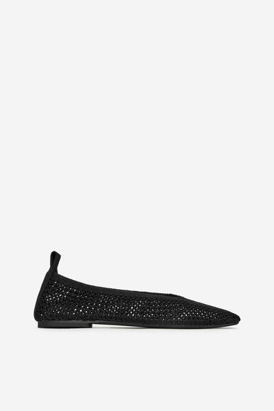 Ballerines en maille – Noir – Femme – ARKET FR | Arket EU
