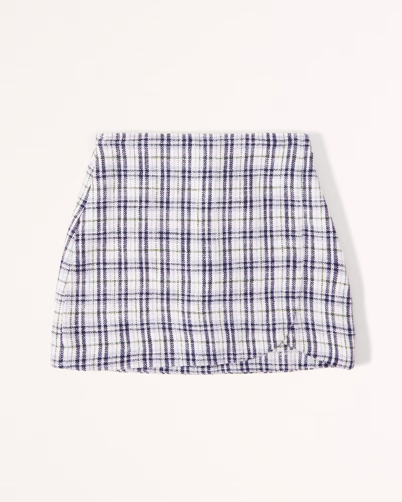 Tweed Wrap Skort | Tweed Wrap Skort | White Skort | Navy Skort | Beige Skirt | Abercrombie Outfits | Abercrombie & Fitch (US)