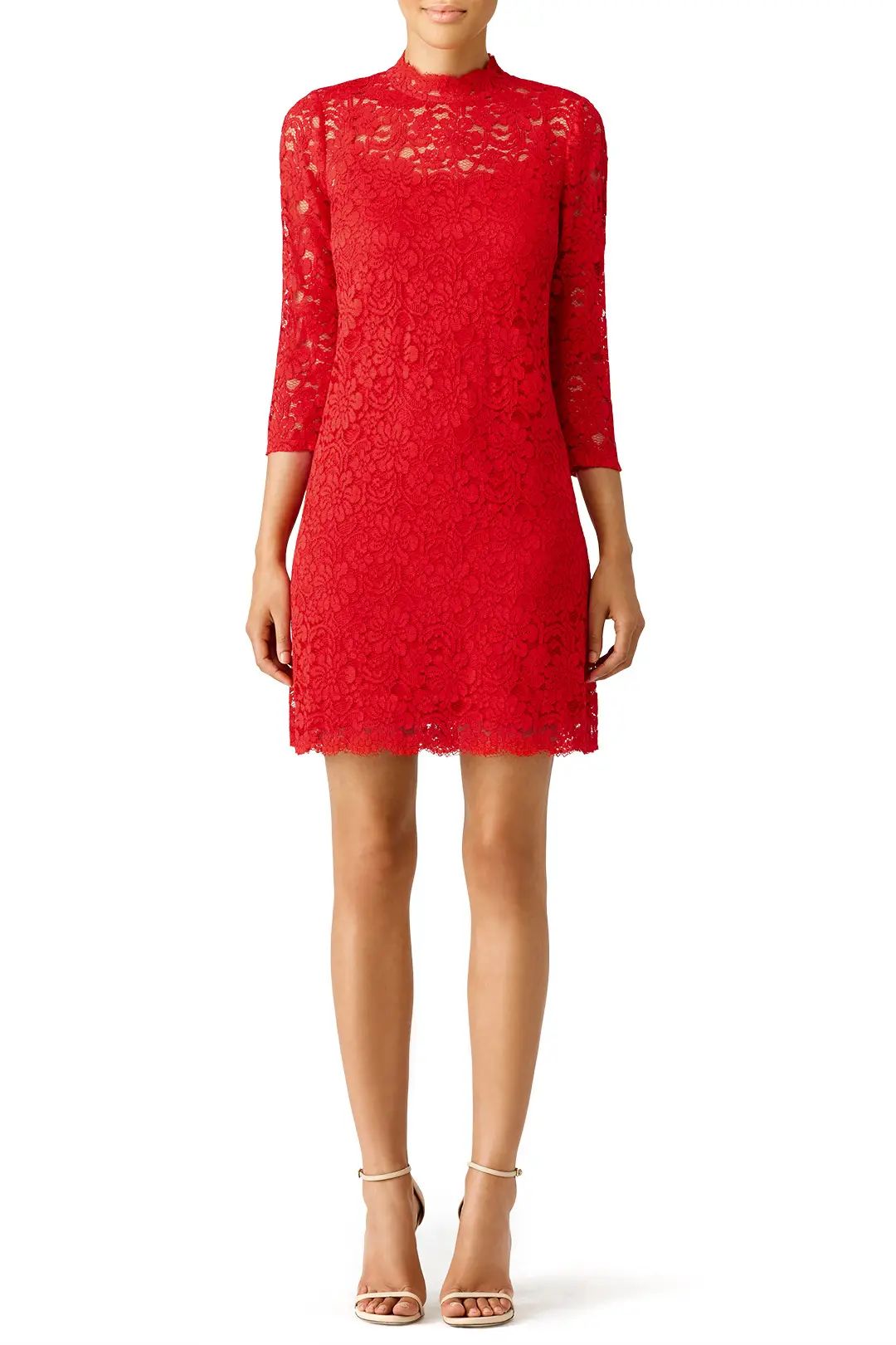 Slate & Willow Red Mod Lace Dress | Rent The Runway