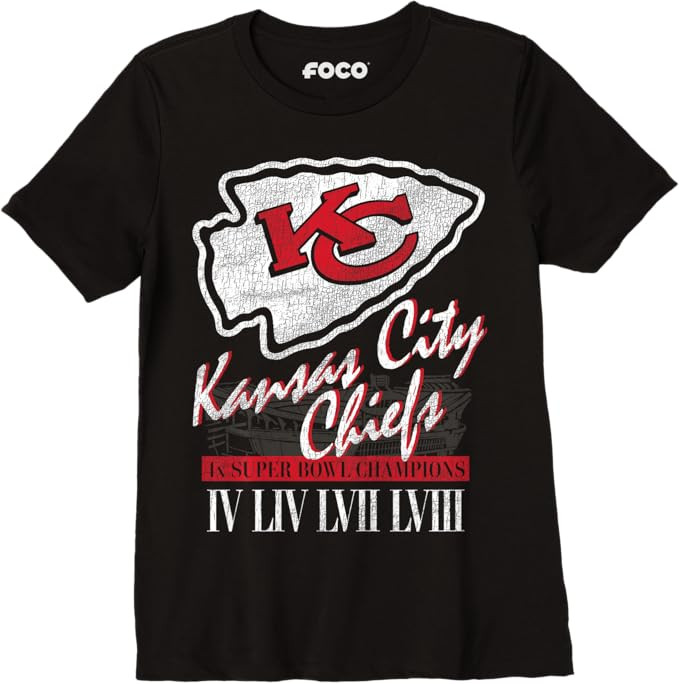 Womens Brittany Mahomes x Kansas City Chiefs NFL 4x Champions FOCO Premium T-Shirt | Amazon (US)