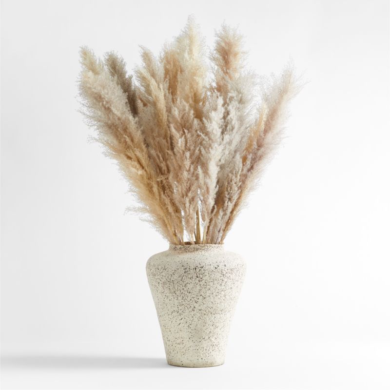 Grass Plume Feather Arrangement in Poe Volcanic Glaze Vase + Reviews | Crate & Barrel | Crate & Barrel