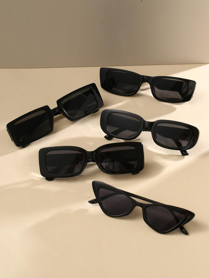 5pcs/set Retro Multi-style Beach Sunscreen Fashion Sunglasses perfect For Parties, Costumes & Gif... | SHEIN