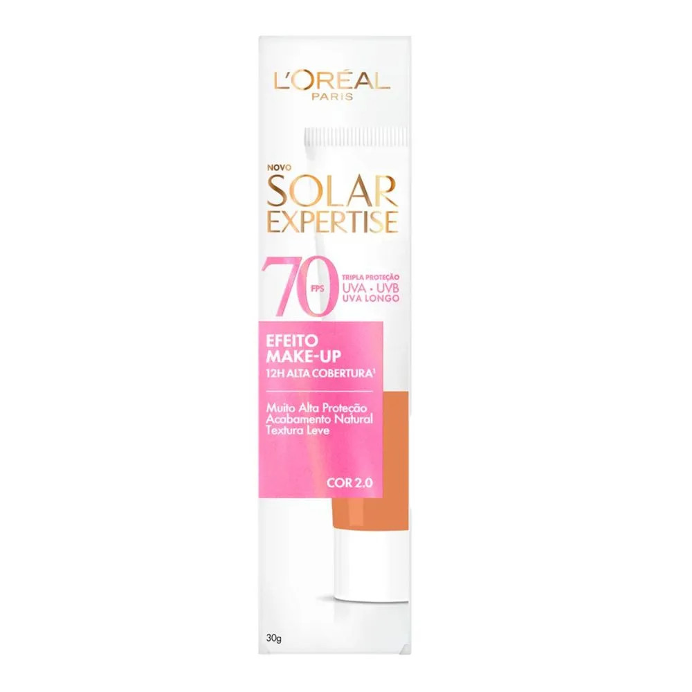Protetor Solar L'oréal Paris Solar Expertise FPS 70 Efeito Make-Up com Cor 2.0 30g | Drogaria Sao Paulo (BR)