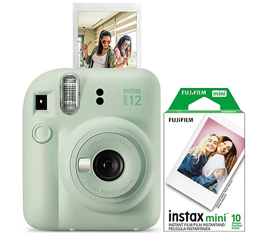 Fujifilm Instax Mini 12 Instant Print Camera with 10-Pack of Film - QVC.com | QVC