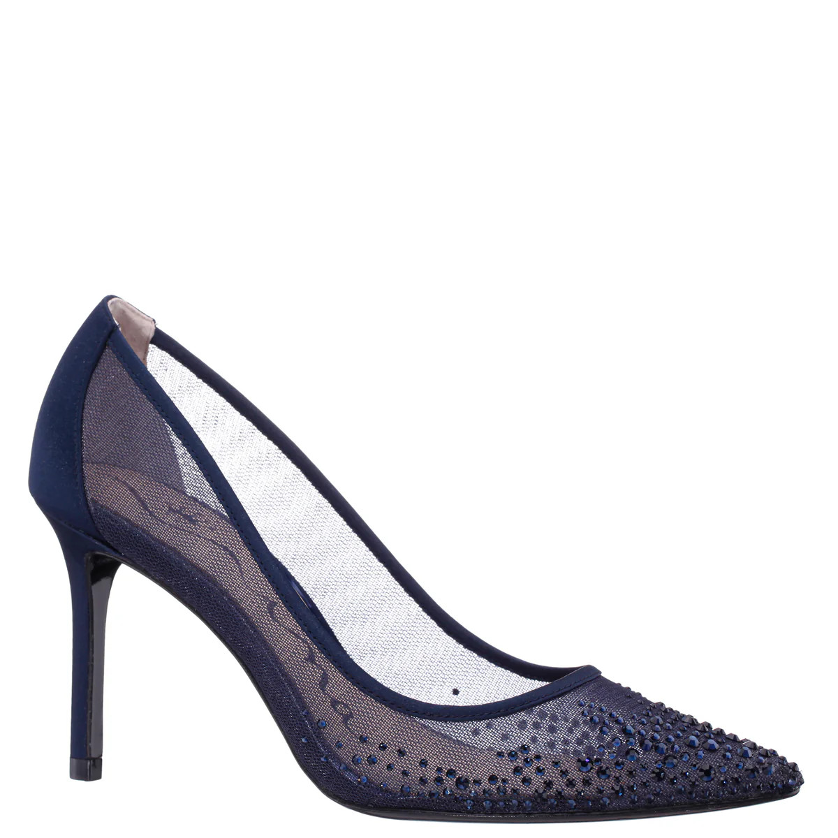 Womens Nalia Blue Mesh with Faceted Crystals High-Heel Pumps | Nina Shoes | Nina Shoes