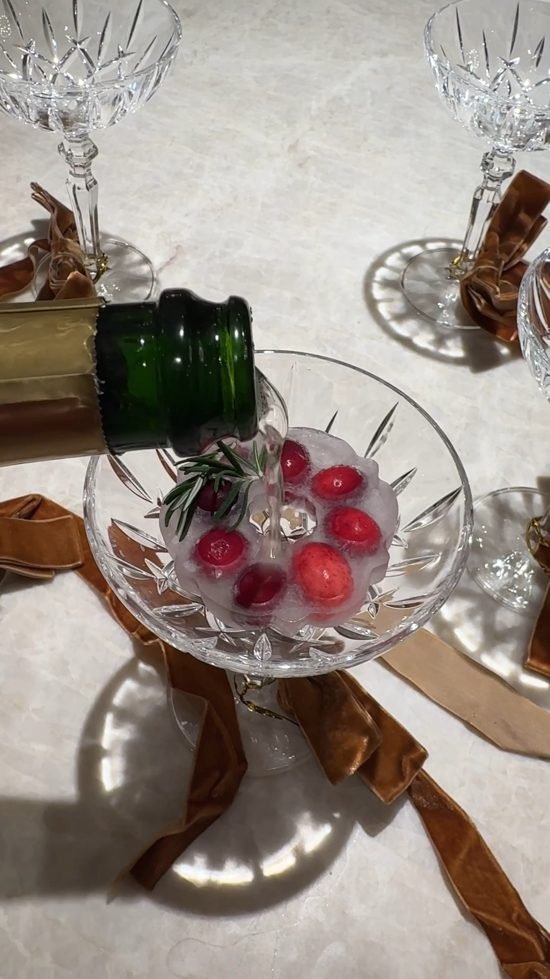 Fun holiday party garnishes for drinks. Made these cute wreaths with bunt cake molds, cranberries & rosemary. #christmasparty #cocktails 

#LTKSeasonal #LTKHoliday