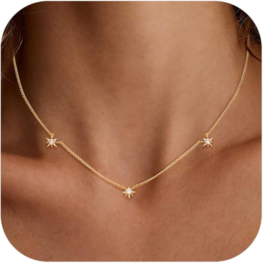 Choker Necklace For Women, Dainty Gold/Silver Necklace 14K Gold Plated Chain Necklaces For Women ... | Amazon (US)