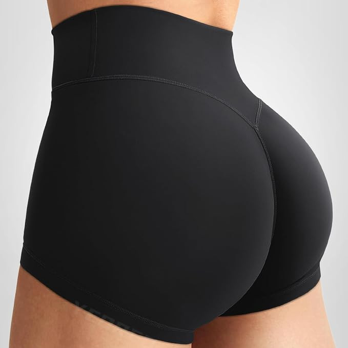 YEOREO LuxFlow Women's Biker Shorts 2.5" No Front Seam Elysina High Waist Hidden Scrunch Workout ... | Amazon (US)