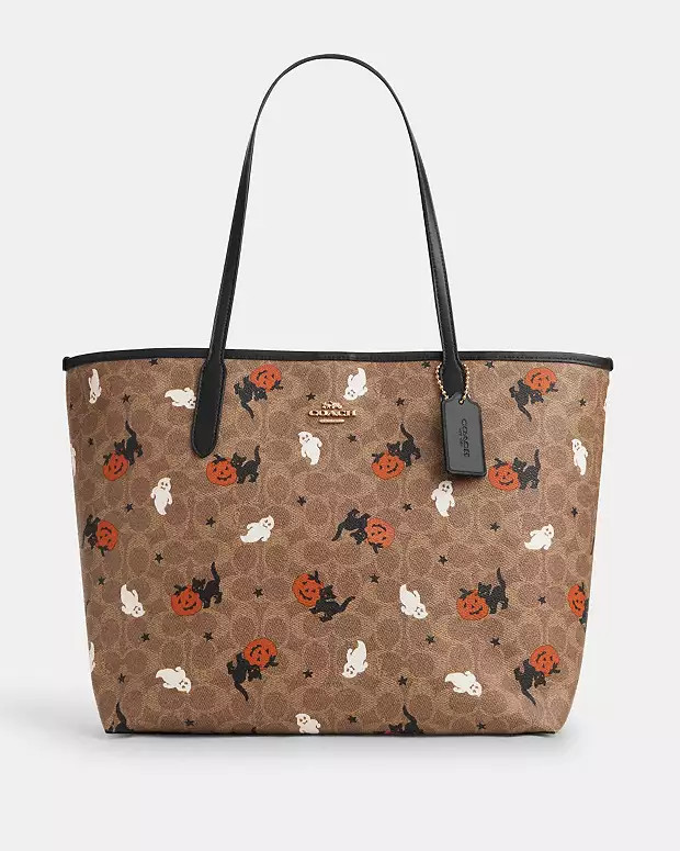City Tote In Signature Canvas With Halloween Print | Coach Outlet US