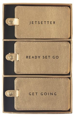 S/3 Lailah Luggage Tags, Gold | One Kings Lane