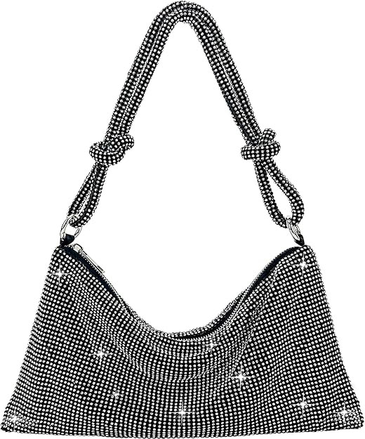 TOPALL Rhinestone Purse Sparkly Bag Silver Diamond Purses for Women Upgrade Evening Prom Rhinesto... | Amazon (US)