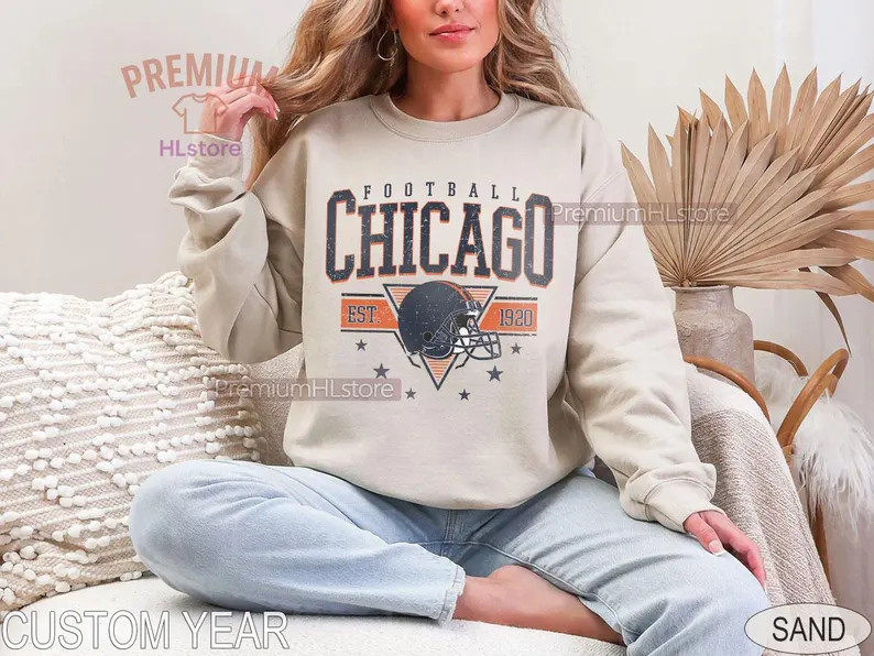 Vintage Style Chicago Football Sweatshirt: Soft Unisex Crewneck | Chicago Football Youth Toddler ... | Etsy (US)
