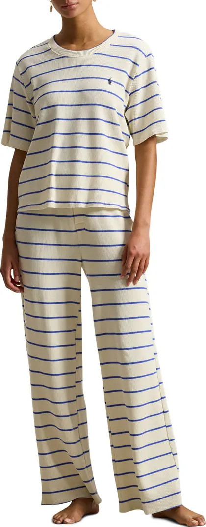 Polo Ralph Lauren Stripe Cotton Blend Thermal Pajamas | Nordstrom | Nordstrom