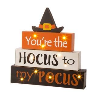 Glitzhome® 12" Halloween Wooden Lighted Word Block Table Décor | Michaels Stores