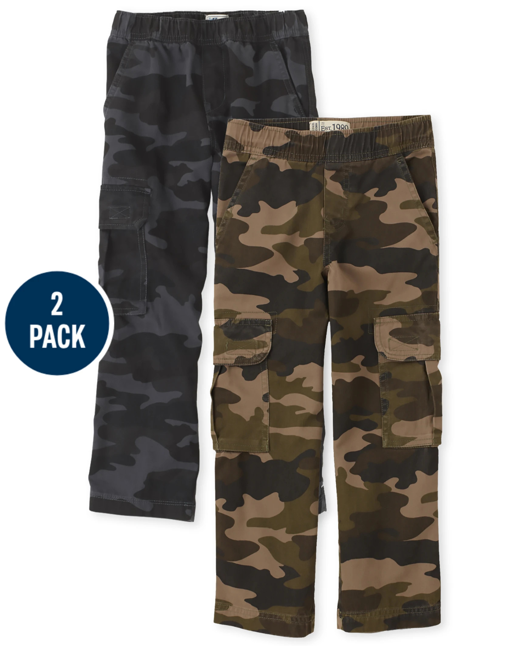 Boys Slim Camo Pull On Cargo Pants 2-Pack - multi clr | The Children's Place