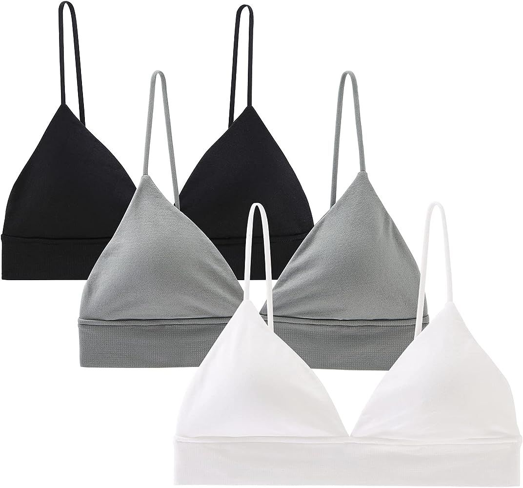 INIBUD Bralette for Women Triangle Cups Removable Padded Wire Free Pull On Closure | Amazon (CA)
