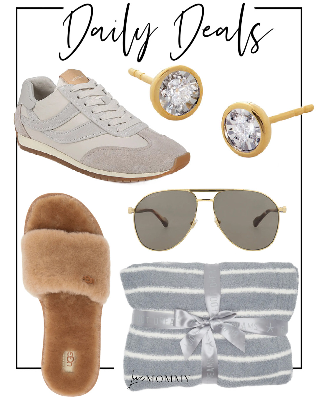 Daily Deals, Deals of the day!!
Barefoot Dreams, Stripe Throw Blanket, Vince Sneaker, Gucci Sunglasses, Ugg Slipper, Diamond Stud Earrings 

 #LTKGiftGuide #LTKHome #LTKShoeCrush