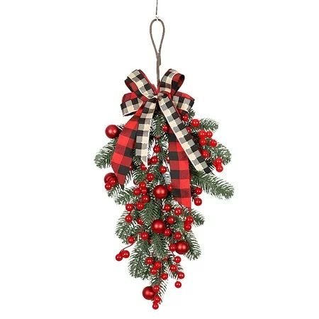 Berry Vine Ivy Artificial Pine Christmas Decoration Garland Multicolor Plastic Silk Christmas Wreath | Walmart (US)