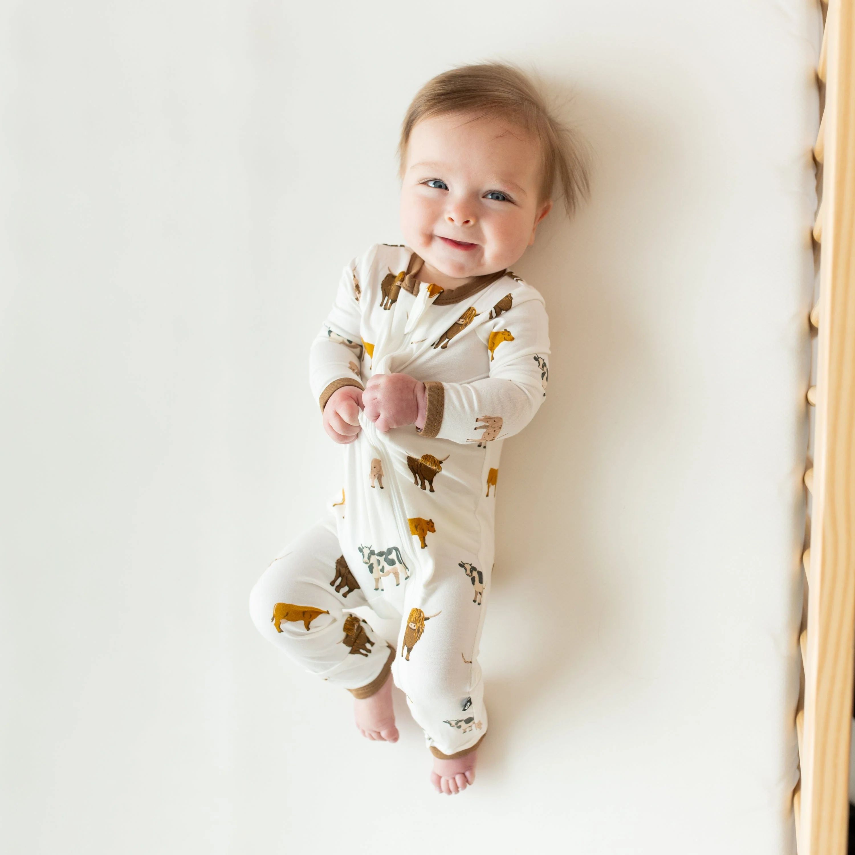 Zippered Romper in Moo | Kyte BABY