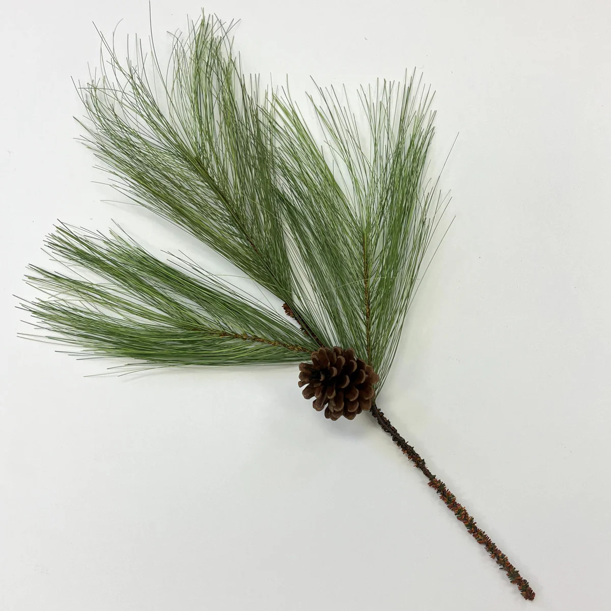 Long Needle Pine & Pinecone Spray Faux Winter Greenery Holiday Pick - 21" | Darby Creek Trading