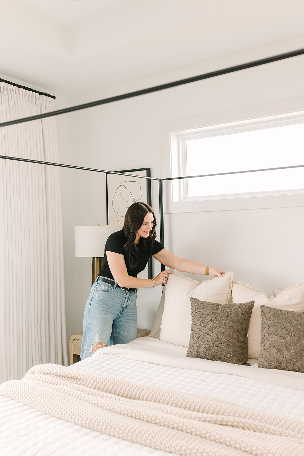 My master bedroom 🤍 Cozy, neutral bedding that makes the space feel so calm, layered with neutral pillow covers, soft sheets, and a cozy blanket I never want to get out of. 

 

#LTKHome