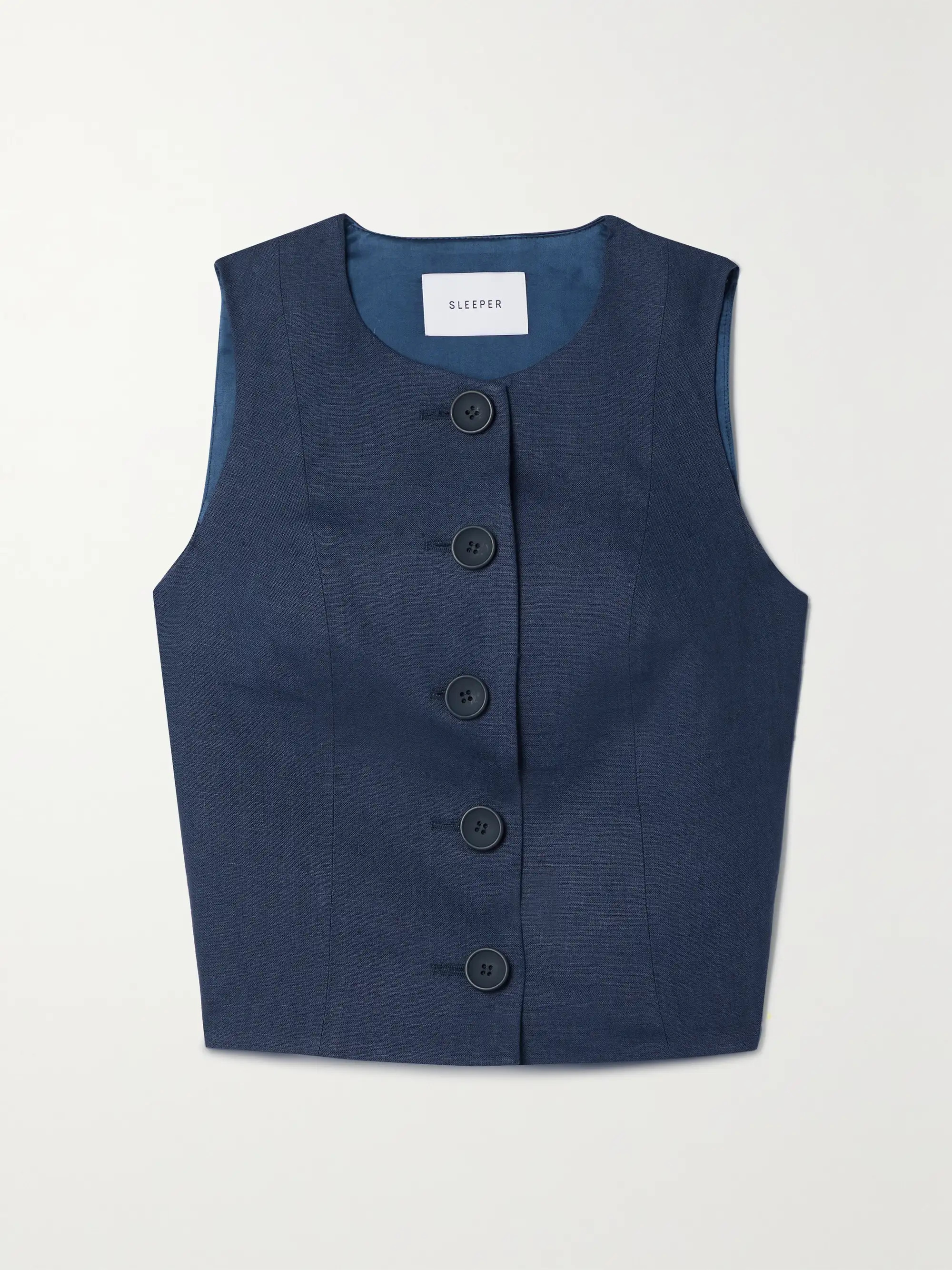 Lili Marleen satin-trimmed linen vest | NET-A-PORTER (US)