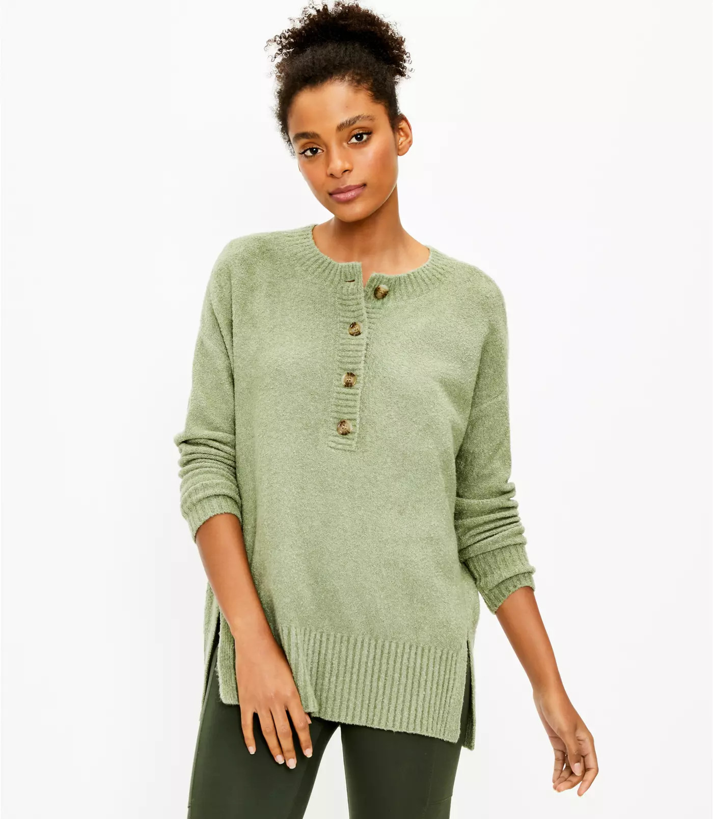 Lou & Grey Henley Tunic Sweater | LOFT