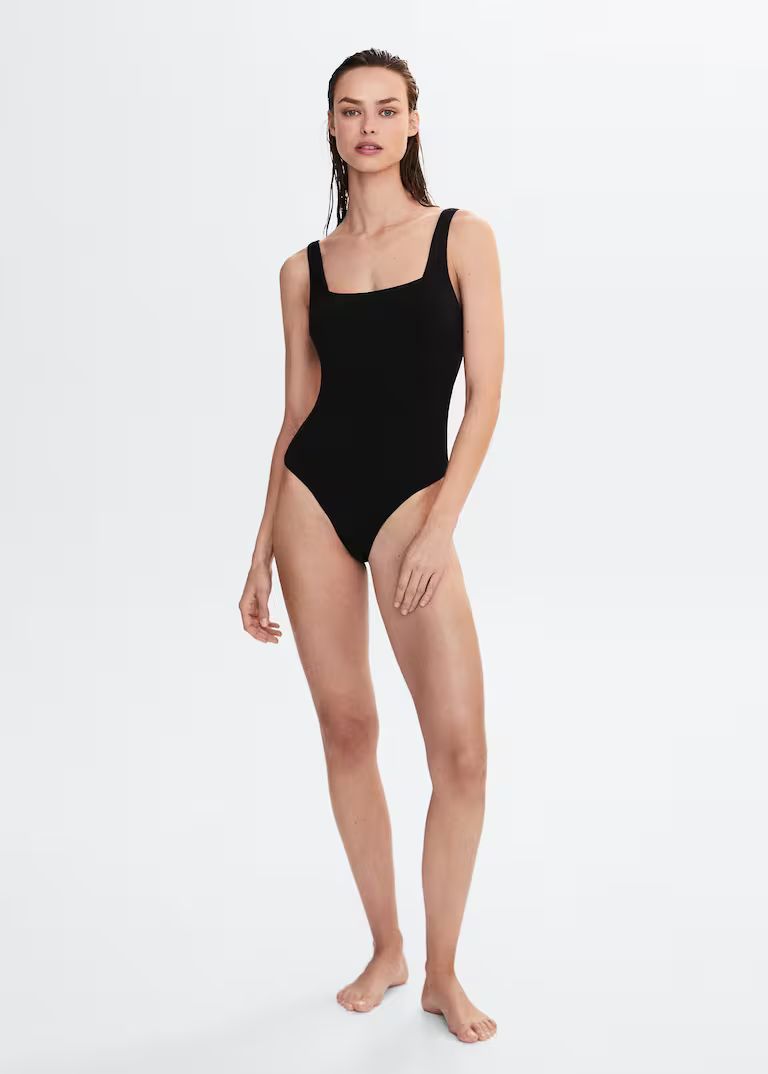 Swimsuit with square neckline | MANGO (UK)