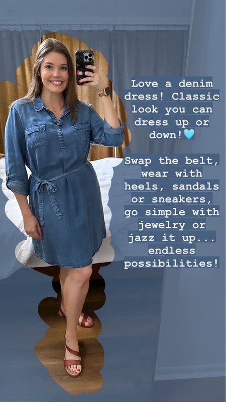 This denim dress is old but timeless! Love a denim dress with sandals, heels, or sneakers! Linking some similar dresses for you!
............
Denim dress shirt dress summer dress summer outfit casual wedding guest dress baby shower dress bridal shower dress wedding shower dress summer look Anthropologie dupe midsize fashion midsize dress size 12 dress size 14 dress free people dupe preppy outfit chambray dress denim dress  mom dress modest dress dress with sleeves button down dress dress under $50 dress under $25 dress under $30

#LTKOver40 #LTKMidsize #LTKFindsUnder50