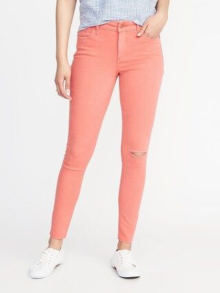 Mid-Rise Pop-Color Raw-Edge Rockstar Ankle Jeans for Women | Old Navy US