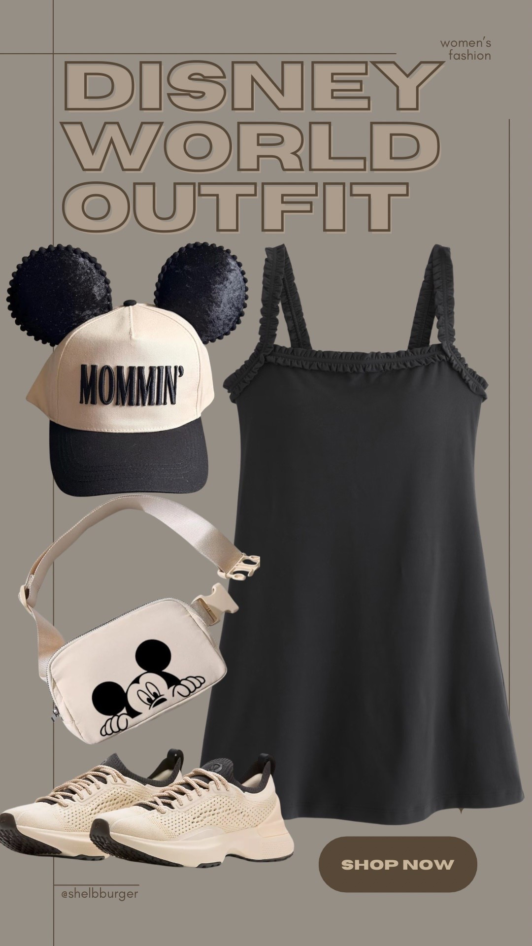 Disney World family vacation cool mom outfit
Mommin’ Disney mouse ears hat 
Ruffle trim black active dress
Mickey Mouse neutral belt bag
Active walking sneakers 

#LTKmomlife #LTKTravel