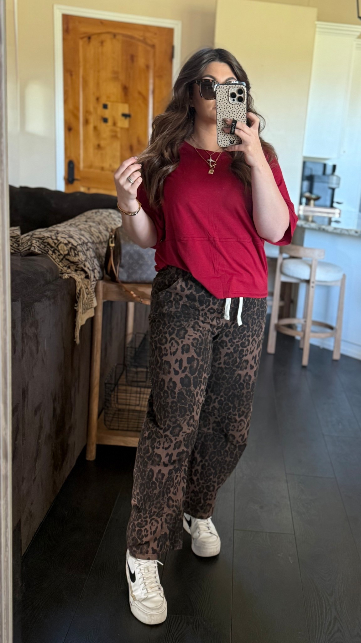 Casual Friday outfit I keep reaching for.
Leopard barrel jeans + an easy red tee = comfy but still put together.
Everything is Amazon (except the sunglasses).
Linked in my LTK ✨


#LTKmomlife #LTKootd #LTKdayinmylife