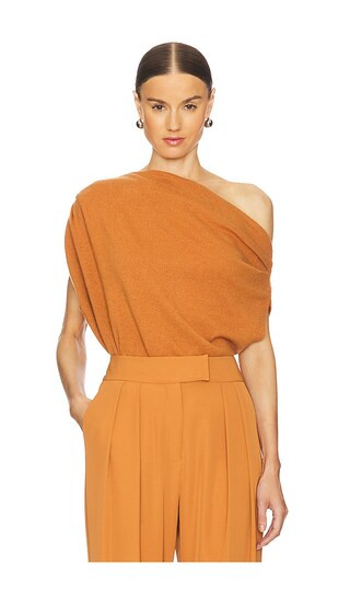 Asymmetric Drape Sweater in Copper | Revolve Clothing (Global)