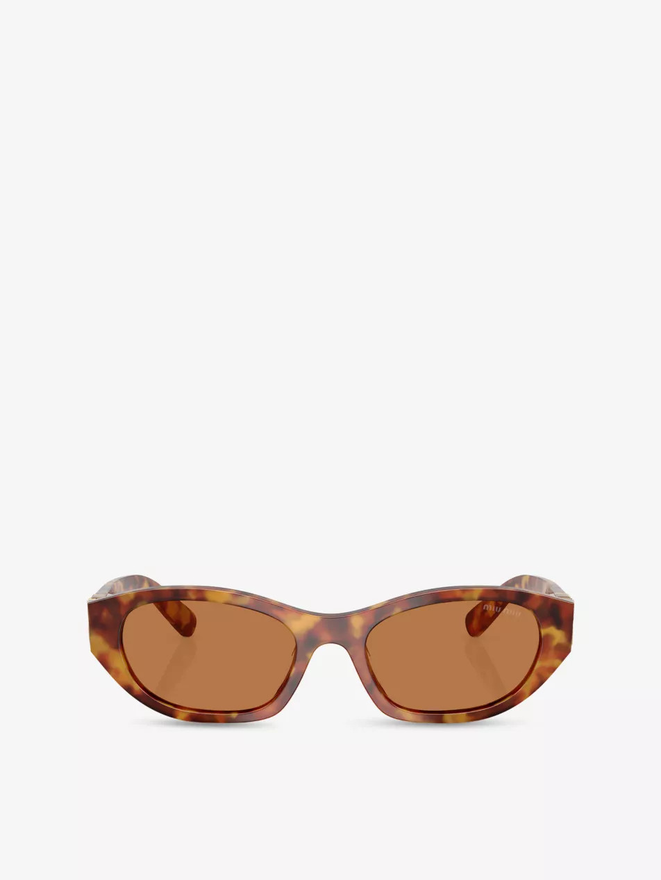 MU A03S Oval-Frame Acetate Sunglasses | Selfridges