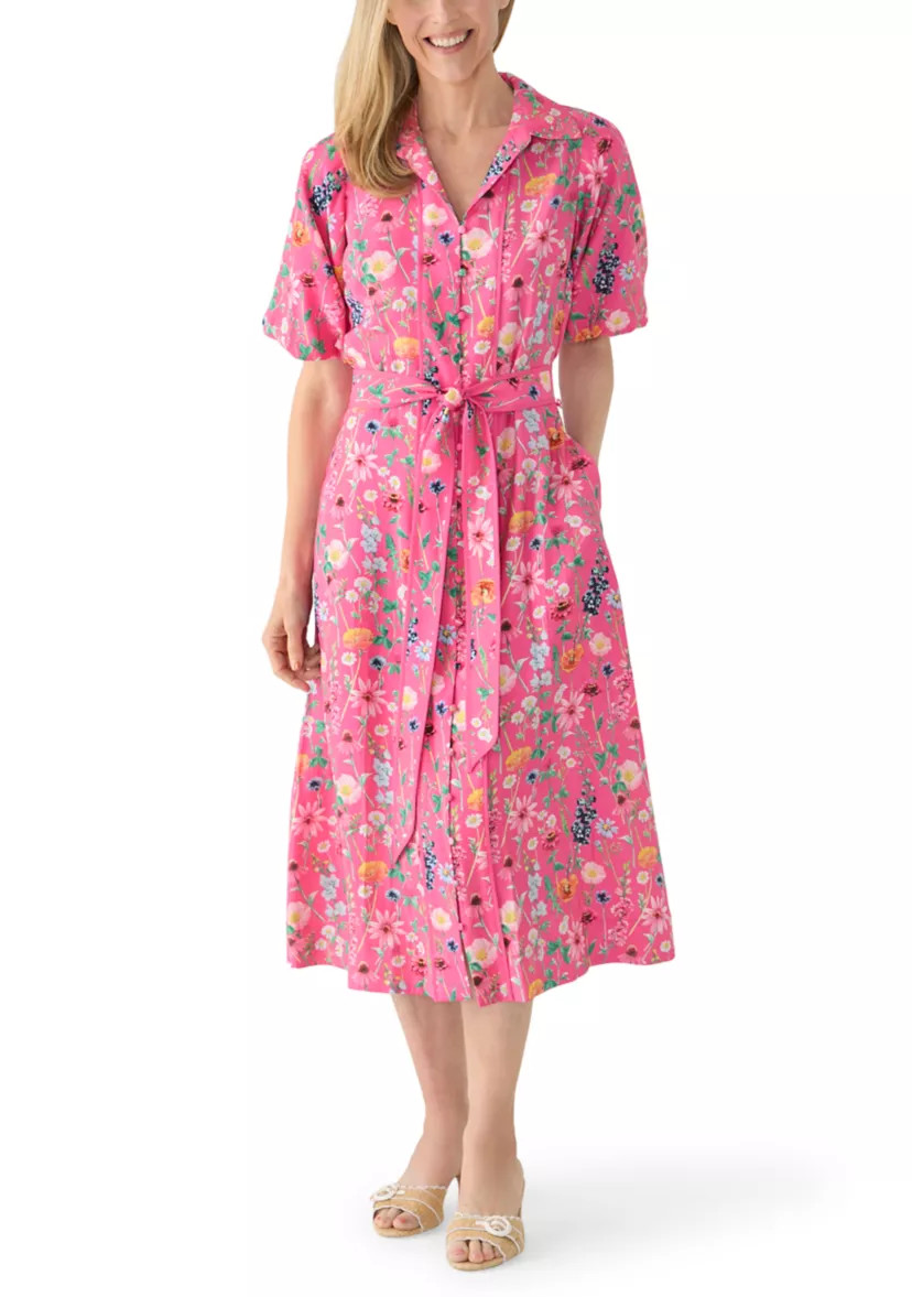 Women's Belted Midi Shirtdress | Belk