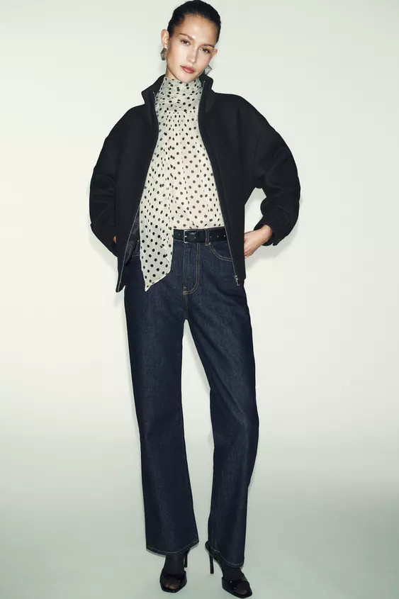 SHORT WOOL COAT WITH HIGH NECK | Zara US