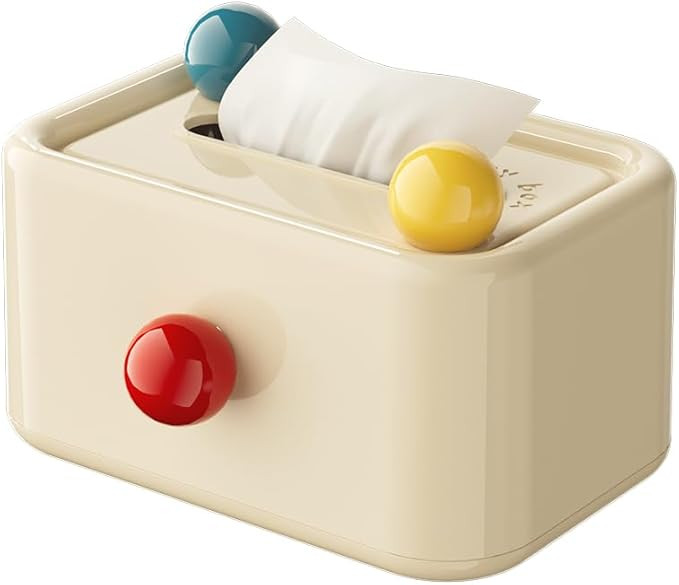 Tissue Box Cover Rectangular, Thick Dopamine Facial Tissues Boxes with Built-in Spring Paper Tray... | Amazon (US)