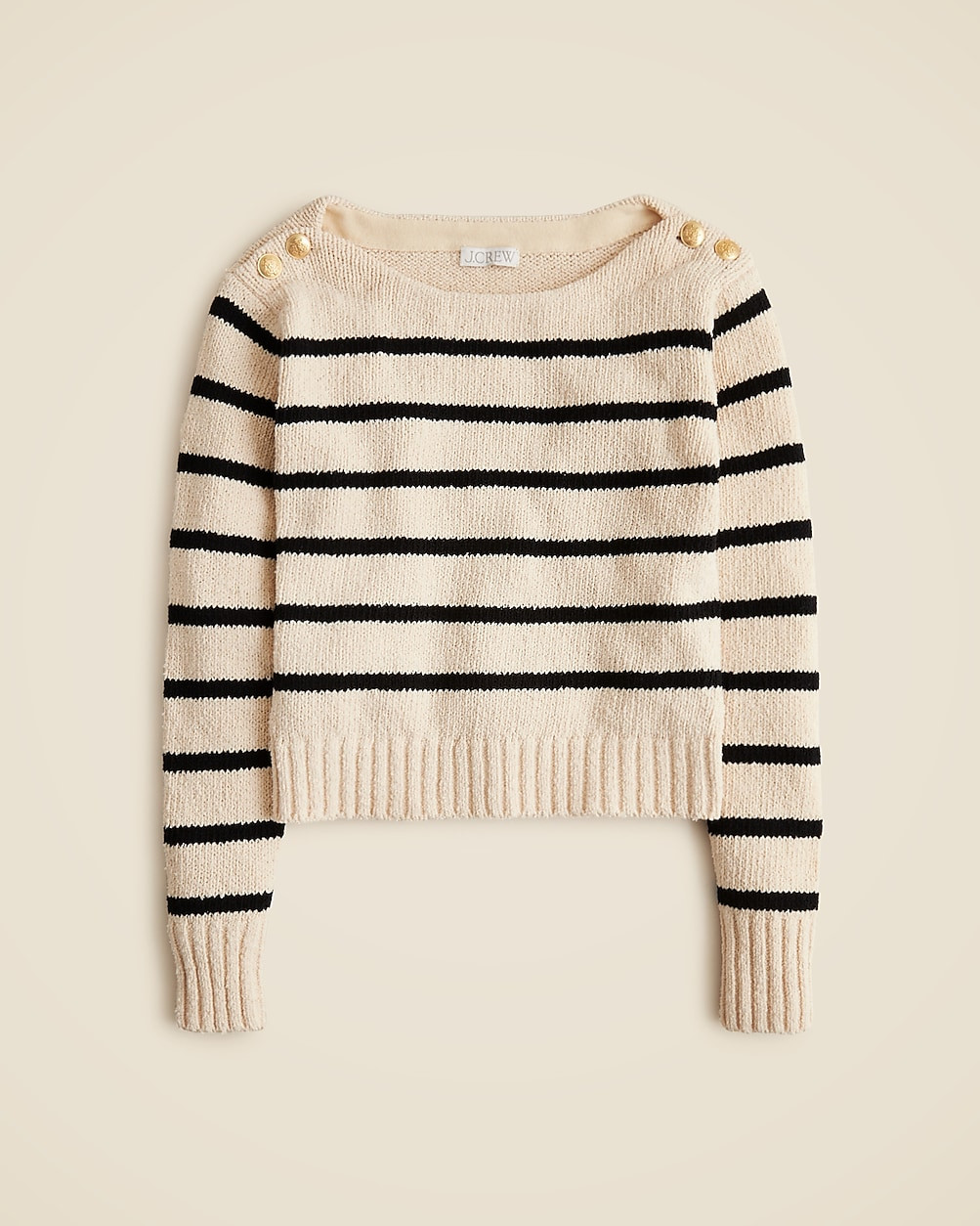 Marina boatneck sweater with gold buttons | J. Crew US