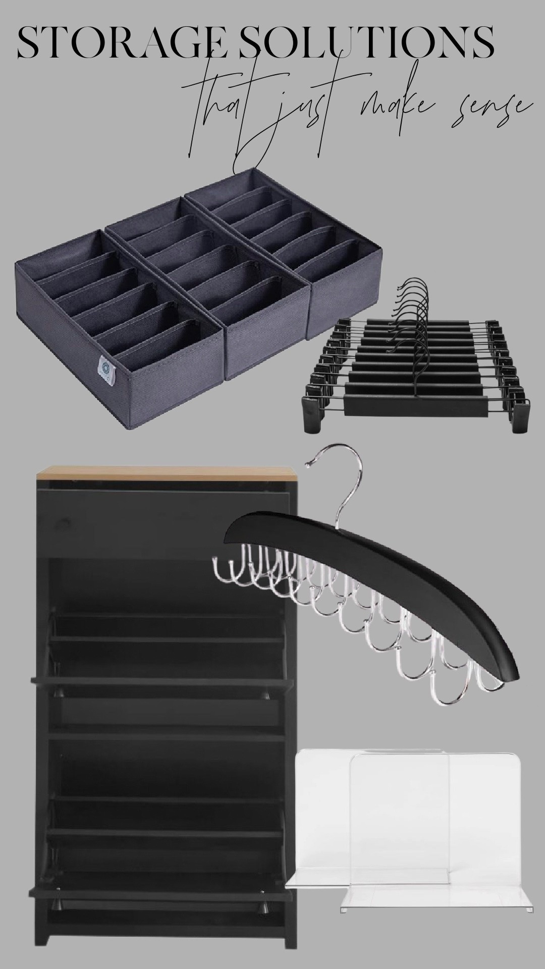 Smart, stylish and space-saving 🖤 These storage solutions are game-changers for keeping every inch of your home organized. Featuring my go-to shoe cabinet, drawer organizers, scarf hanger and clear bookends—each one is functional, minimal, and perfect for a neutral modern home. Tap to shop and make your storage work harder for you

#storagesolutions #organizationgoals #ltkhome #ltkfinds #ltksalealert #closetorganization #shoecabinet #drawerorganizer #scarfhanger #bookends #smallspaceorganization #organizedhome #storagehacks #homeorganizationideas #neutralhomedecor #ltkliving #homeinspo #ltkstorage

#LTKSaleAlert #LTKHome #LTKFindsUnder50