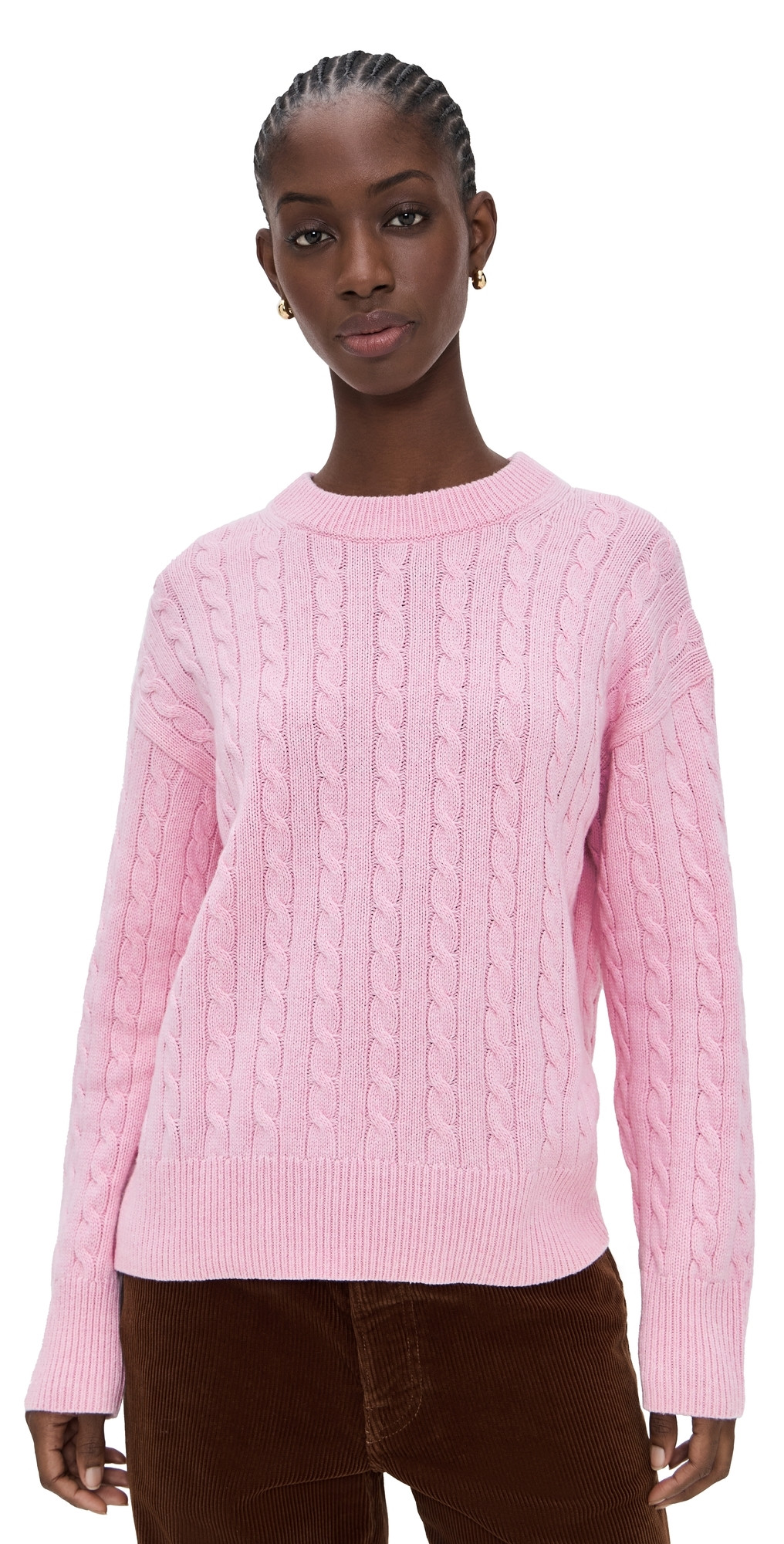 Alex Mill Cable Sweater Sheer Pink S | Shopbop