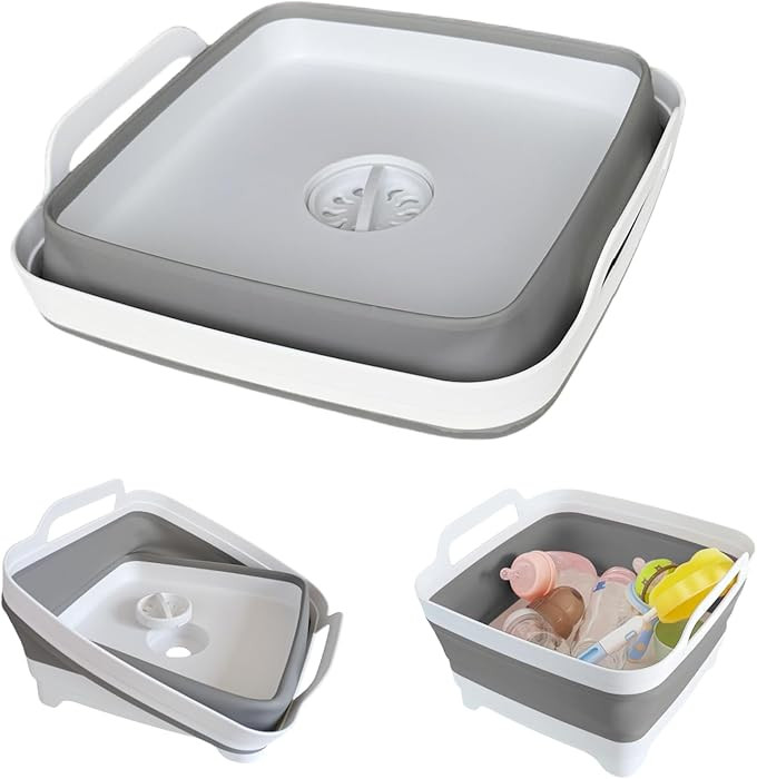 Collapsible Wash Basin for Baby Bottles - 2.4 Gallons Portable Wash Bin for RV Camping Sink, Spac... | Amazon (US)
