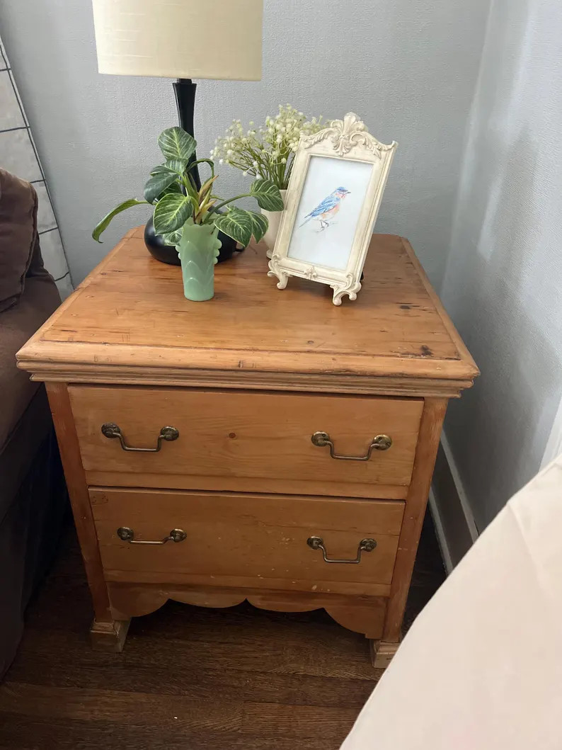 Antique English Pine Bedside Dresser or End Table - Etsy | Etsy (US)