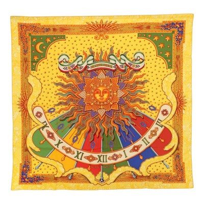 HERMES Carre 90 Scarf CARPE DIEM Silk Yellow Auth am6959  | eBay | eBay US