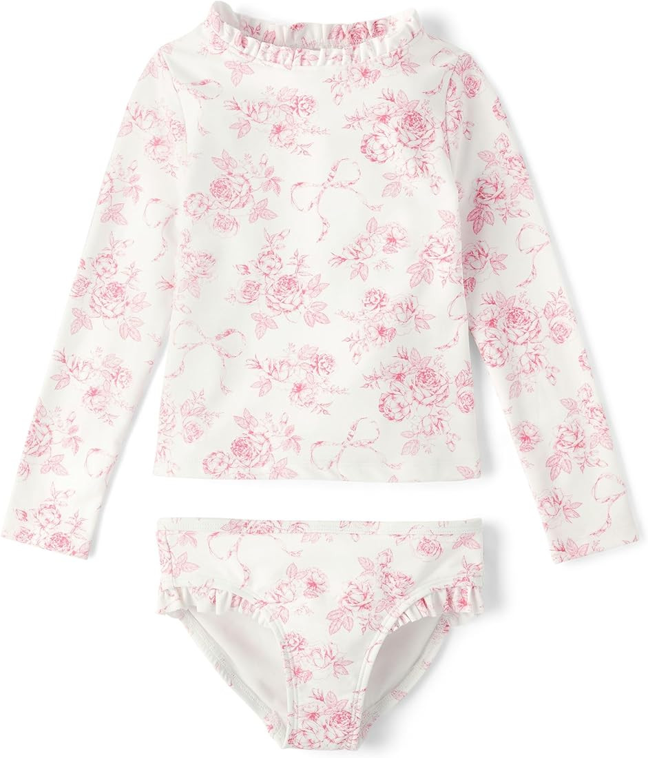 Gymboree Girls' and Toddler 2-Piece Rashguard Swimset | Amazon (US)